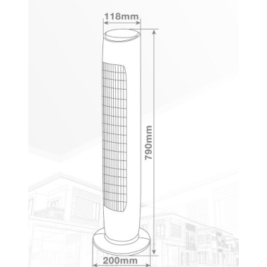 300025000 VENTILADOR DE TORRE OSCILANTE 45W PALOGI NIAROS