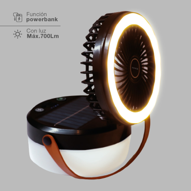 300045001 VENTILADOR SOBREMESA SOLAR C/LUZ 10W NEGRO ATABEY NIAROS