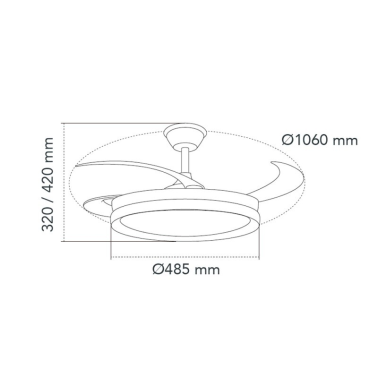 85-115-42-000 VENTILADOR TECHO LUZ 45W CCT BLANCO MILKY M ECO
