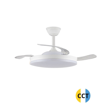 85-037-42-100 VENTILADOR TECHO LUZ 48W CCT BLANCO MILKY ECO