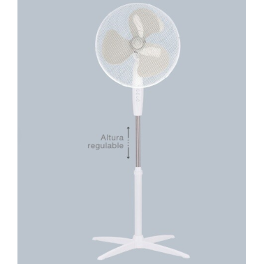 300000015 VENTILADOR DE PIE OSCILANTE 43cm 45W BLANCO NAMETIL NIAROS