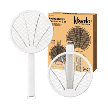 105005009 RAQUETA ELECTRICA MATA INSECTOS 2 EN 1 RECARGABLE NAVELIS
