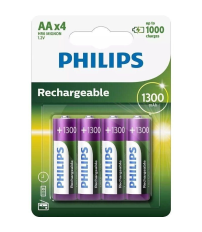 4 x PILA RECARGABLE AA 1300mAh PHILIPS