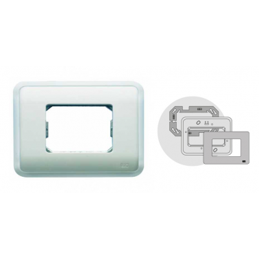 16663-B PLACA 3 MODULOS ESTRECHOS BLANCO ALPINO BJC