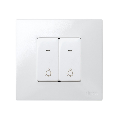 27161-64 PULSADOR LUZ/LUM. BL. NIEVE