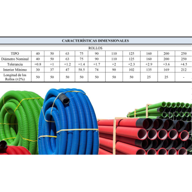126100063 50m TUBO CANALIZACION ELECTRICA ULTRA-TP I LIGERO ROJO ø63mm