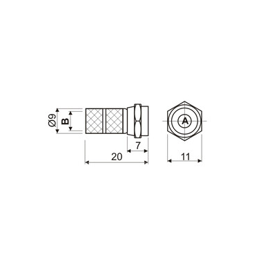 19.465/TV-SAT/AG CONECTOR F TV PARA CABLE ANTENA DH