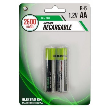 50.036/2600/AA 2ud PILA RECARGABLE R6 AA 1,2V DH