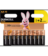 10 x PILA ALCALINA LR06 AA DURACELL PLUS POWER 50%