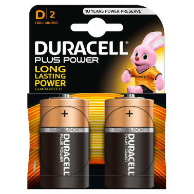 2 x PILA ALCALINA LR20 D DURACEL PLUS