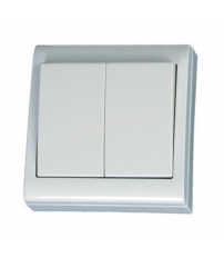 0200496 DOBLE CONMUTADOR DE SUPERFICIE BLANCO
