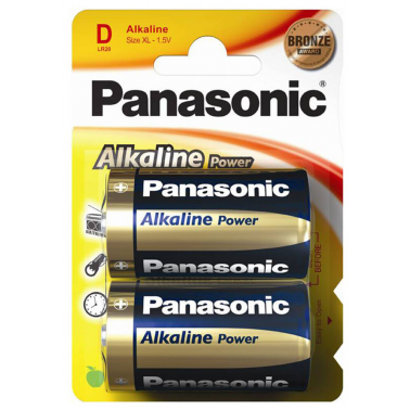 2X PILA ALKALINE POWER PANASONIC LR20 D 1.5V