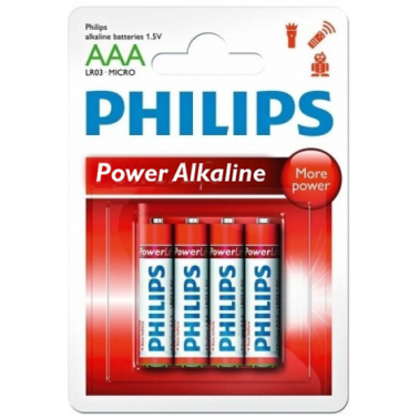 4 x PILA ALCALINA LR03 AAA PHILIPS