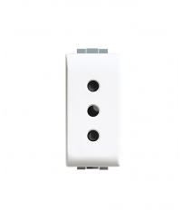 C4113 BASE ITALIANA 1 MODULO 2P+T 16A/250V BLANCO LUNA