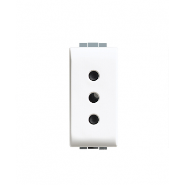 C4113 BASE ITALIANA 1 MODULO 2P+T 16A/250V BLANCO LUNA