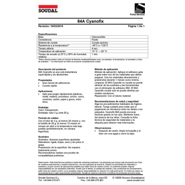 ADHESIVO INSTANTANEO CYANOCRILATO UNIVERSAL SOUDAL 50GR