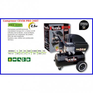 COMPRESOR CEVIK PRO 24XT 2,5HP 24L